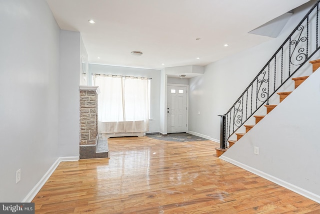 foyer featuring light hardwood / wood-style flooring