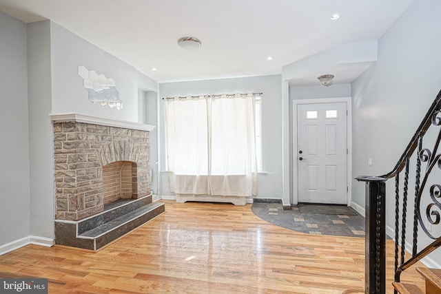 entrance foyer with wood-type flooring