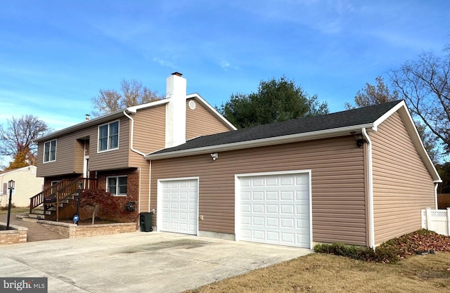 view of home's exterior featuring a garage