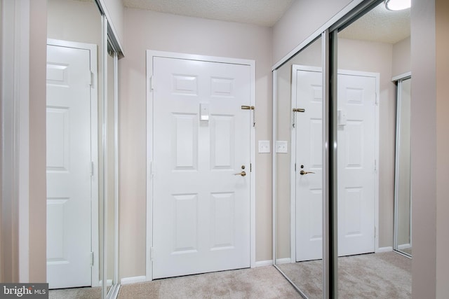 5901 Mount Eagle Dr Unit 1101, Alexandria, VA 22303 - foyer with light carpet, baseboards, and a textured ceiling
