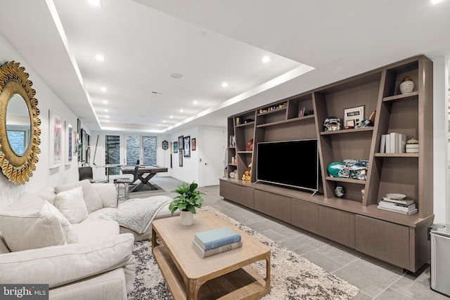 view of tiled living room