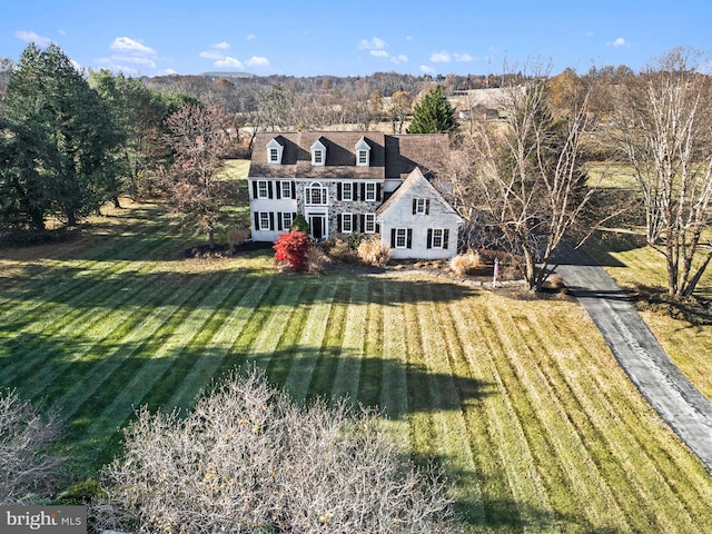 aerial view featuring a rural view