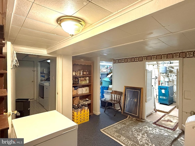 interior space featuring independent washer and dryer