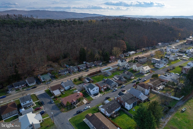 drone / aerial view with a mountain view