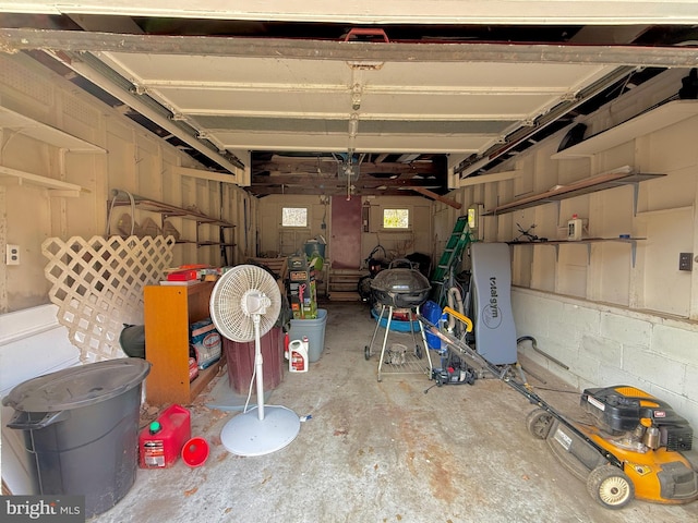 view of garage