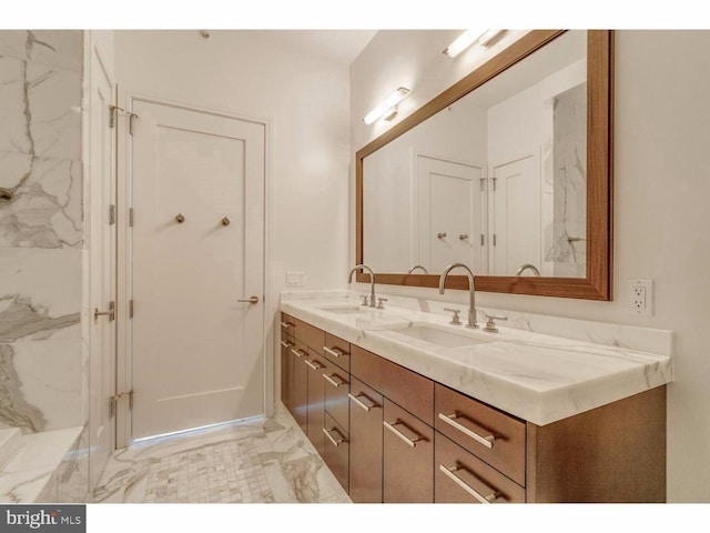 1414 S Penn Sq S Unit 45Gh, Philadelphia, PA 19102 - bathroom with marble finish floors and double vanity