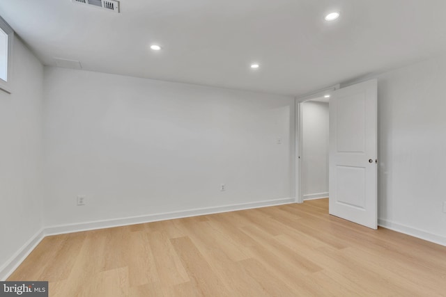 empty room featuring light hardwood / wood-style floors