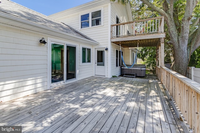 108 Philadelphia St Unit B, Rehoboth Beach, DE 19971 - wooden deck with a hot tub