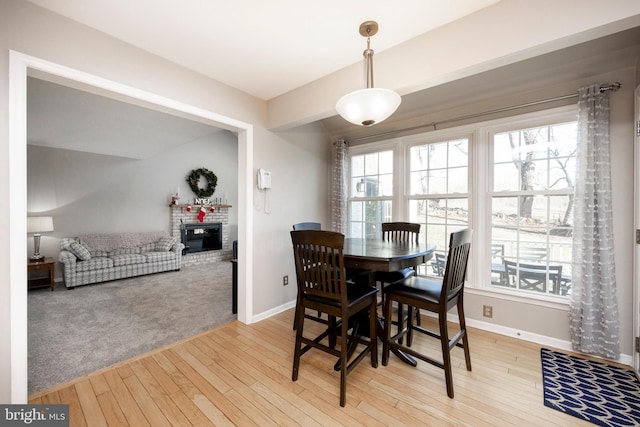 dining room featuring light hardwood / wood-style flooring