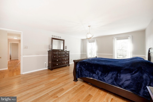 bedroom featuring light hardwood / wood-style flooring