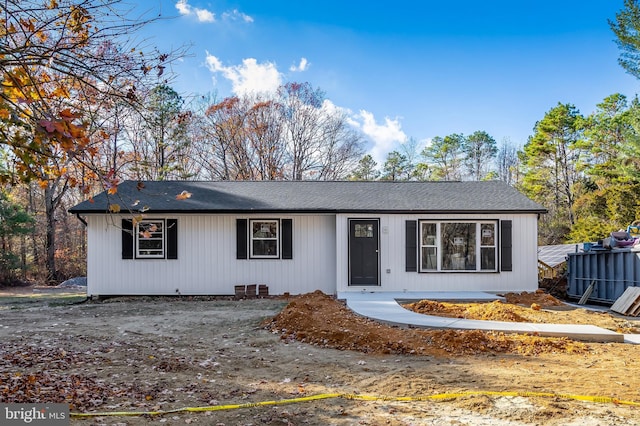 view of single story home