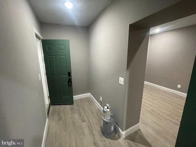 entryway with light hardwood / wood-style floors