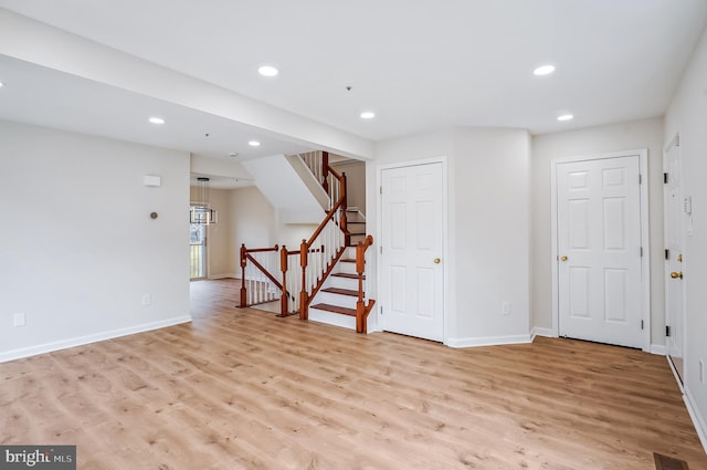 empty room featuring light hardwood / wood-style floors