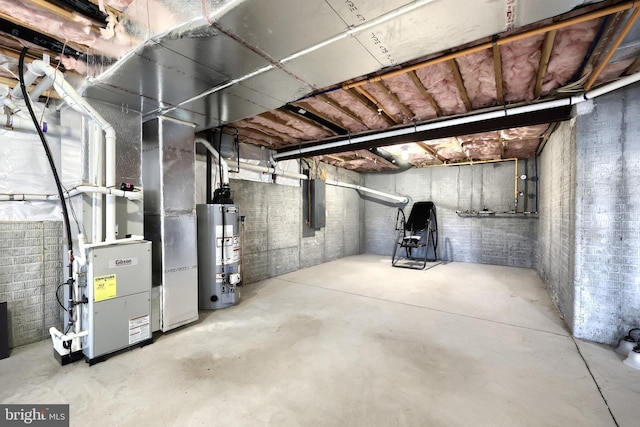 223 Jutland Way Unit 266, Red Lion, PA 17356 - unfinished basement featuring gas water heater, electric panel, and heating unit