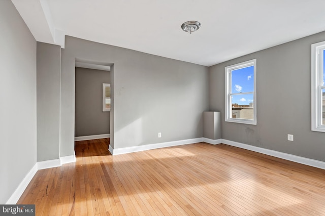 empty room featuring light hardwood / wood-style floors