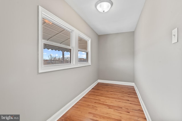 empty room featuring light wood-type flooring