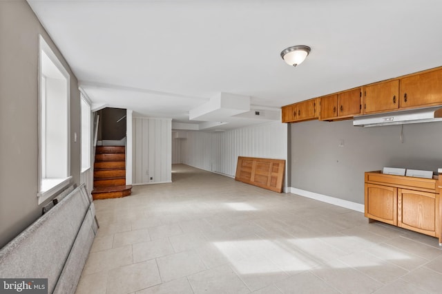 interior space featuring light tile patterned floors