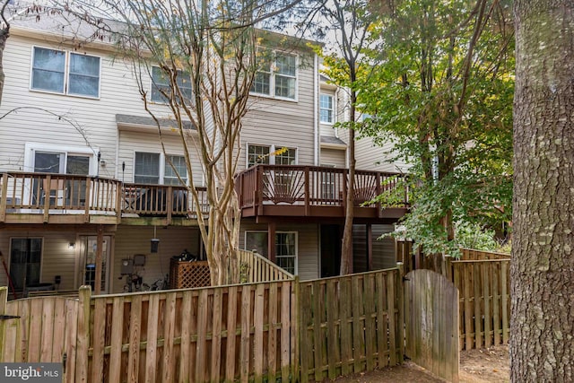 rear view of house with a deck