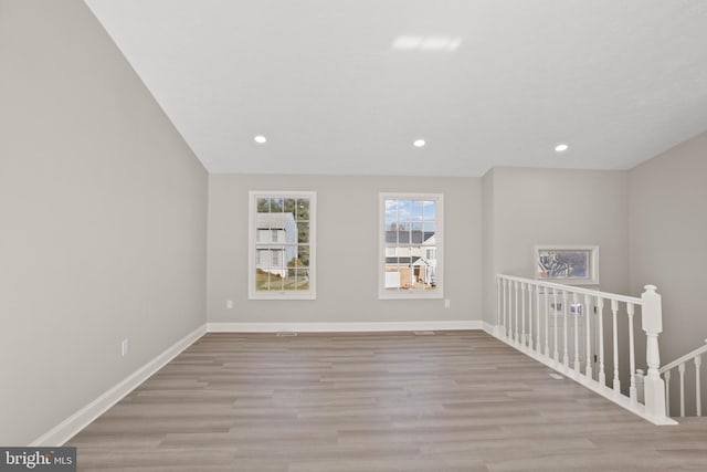 empty room featuring light wood-type flooring