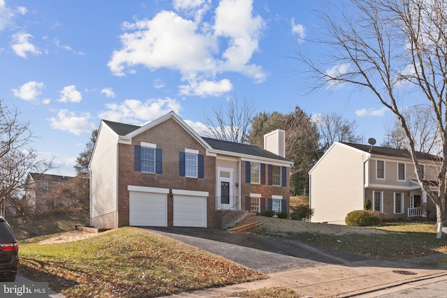 bi-level home with a garage