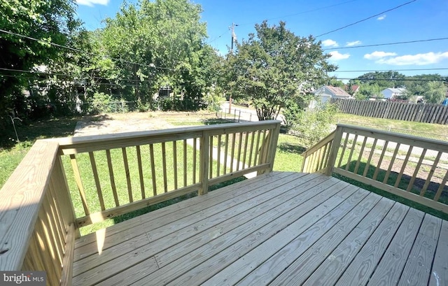 deck with a lawn