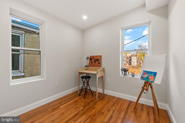 miscellaneous room with wood-type flooring