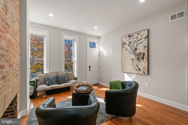 living room featuring light hardwood / wood-style floors