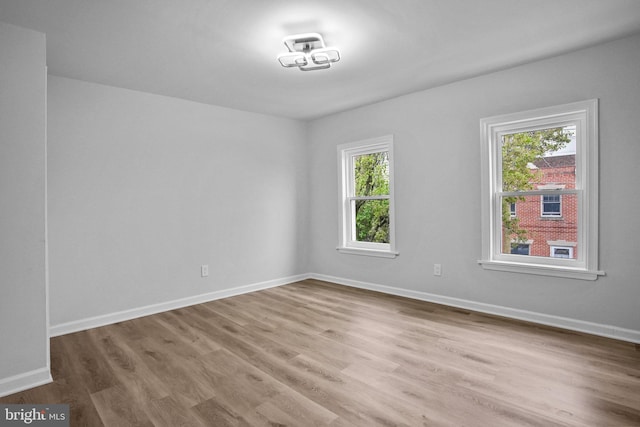 spare room with wood-type flooring