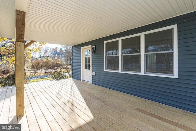 wooden terrace with covered porch