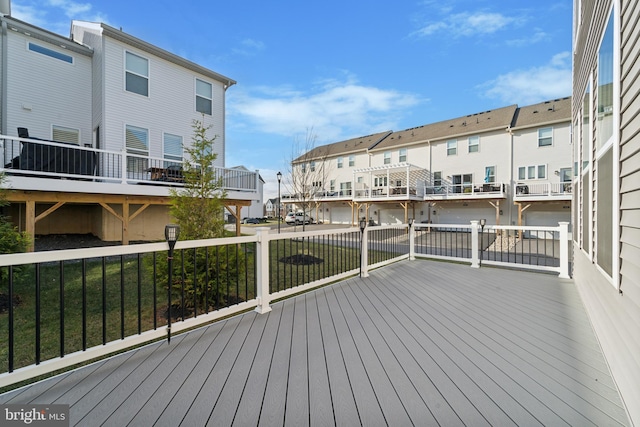 deck featuring a yard