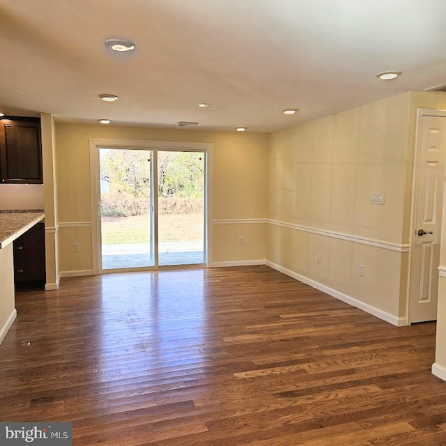 interior space featuring dark hardwood / wood-style floors