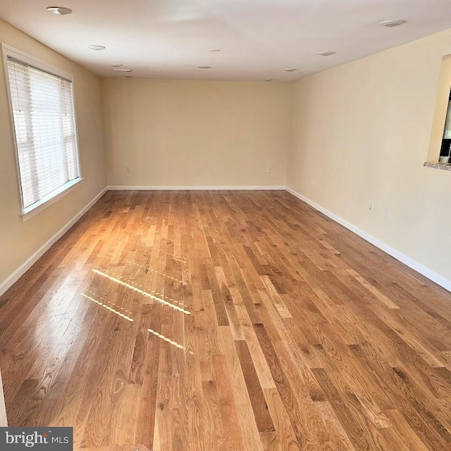 spare room featuring wood-type flooring