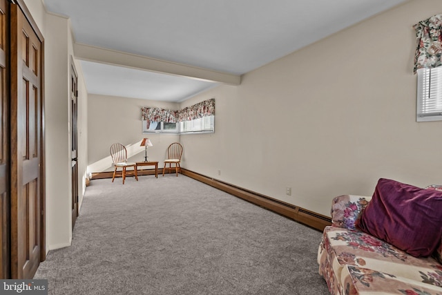 living area featuring carpet flooring and plenty of natural light