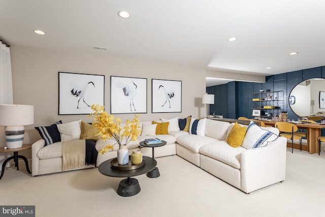 living room featuring carpet floors