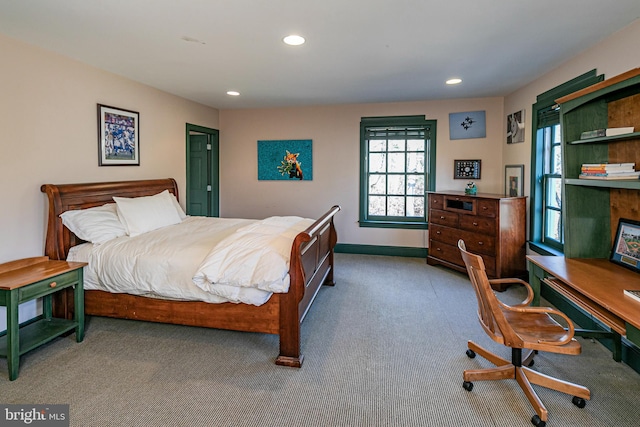 view of carpeted bedroom