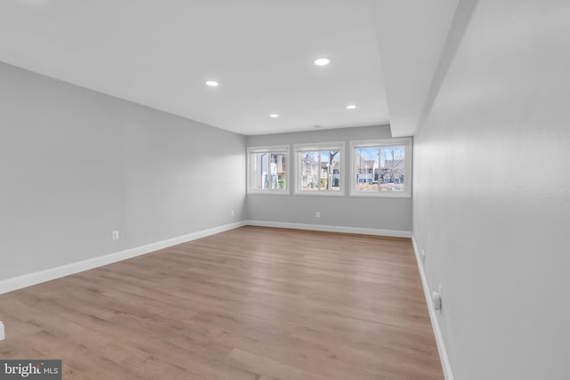 empty room with light wood-type flooring