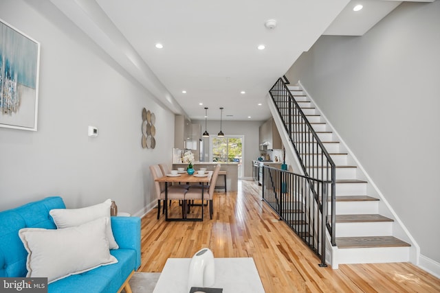 living room featuring light hardwood / wood-style floors