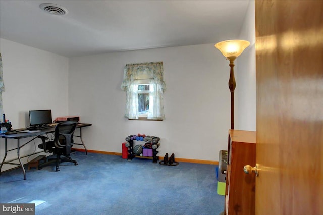 office area with carpet floors