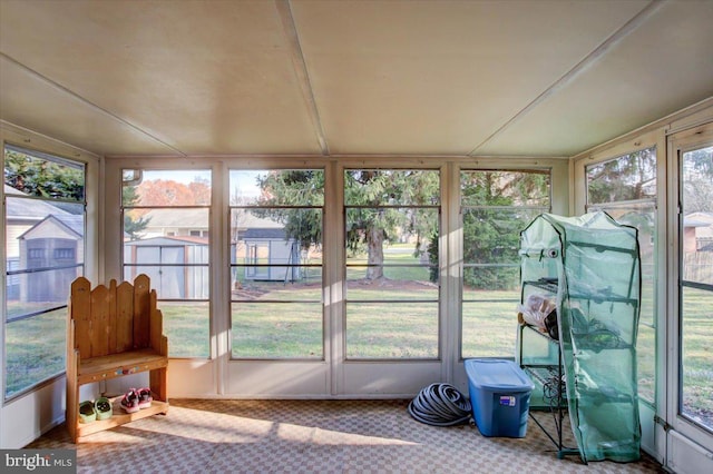 unfurnished sunroom with a healthy amount of sunlight