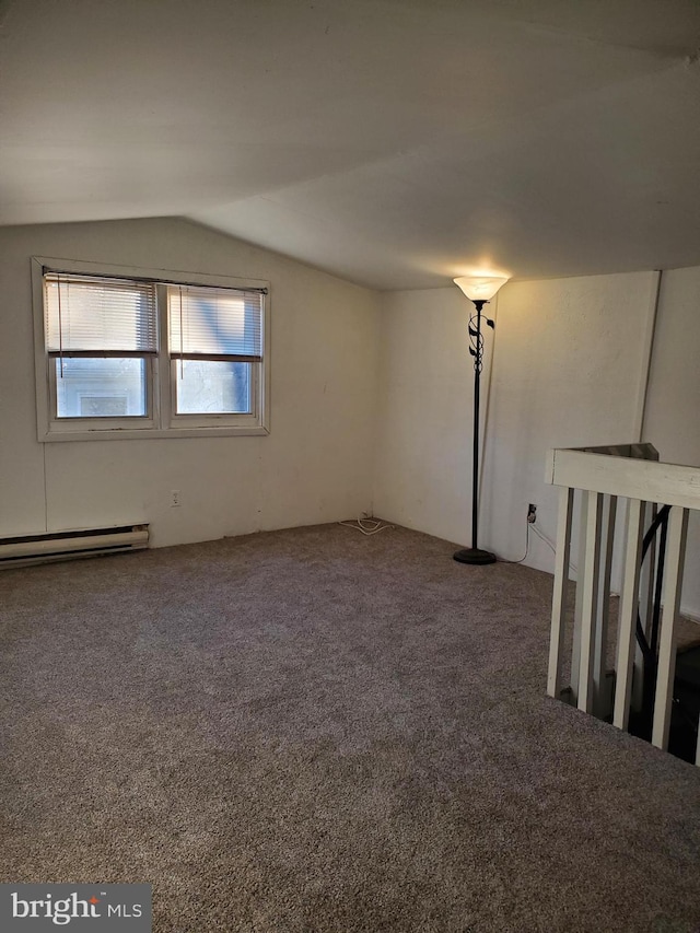 103 Lowden St, Delran, NJ 08075 - carpeted empty room featuring lofted ceiling and baseboard heating