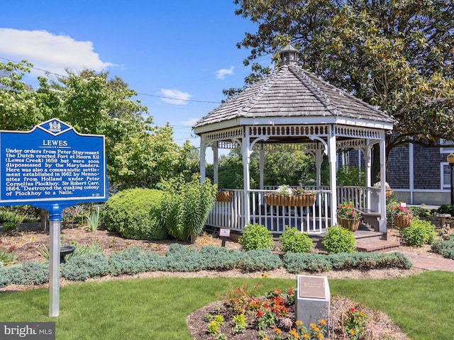 view of community with a gazebo