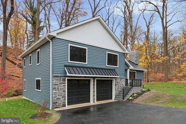 exterior space featuring a garage