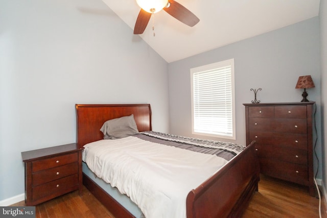 4504 Harbor Beach Blvd, Brigantine, NJ 08203 - bedroom with wood finished floors, lofted ceiling, and ceiling fan