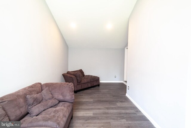 4504 Harbor Beach Blvd, Brigantine, NJ 08203 - sitting room featuring vaulted ceiling, wood finished floors, and baseboards