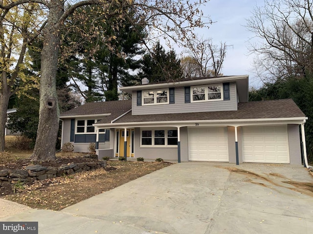 tri-level home with a garage