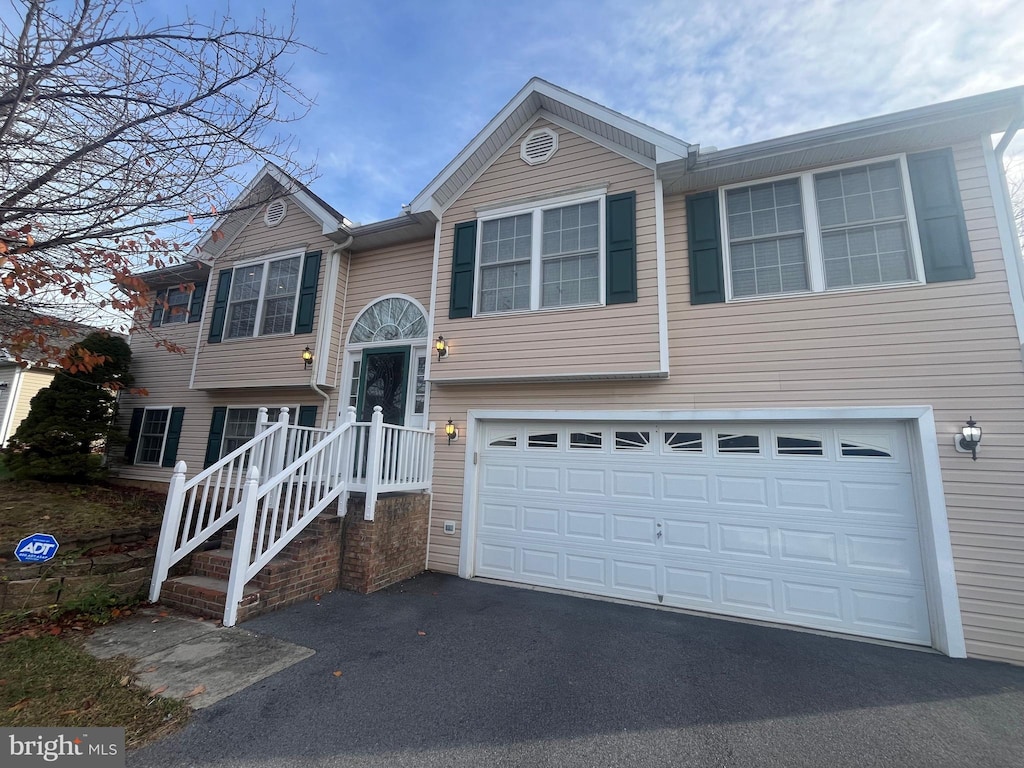 split foyer home with a garage