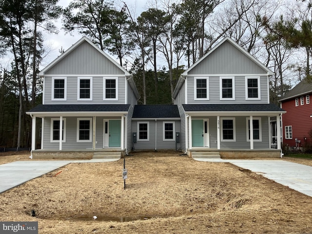 front facade with covered porch