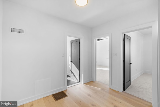 interior space with light hardwood / wood-style flooring