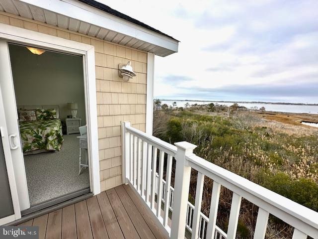 balcony with a water view