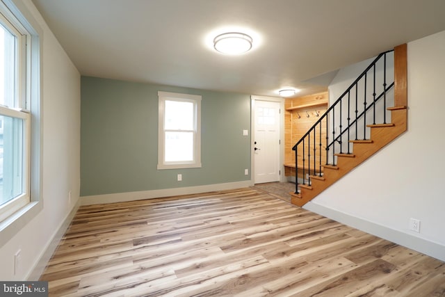 foyer entrance featuring light hardwood / wood-style floors